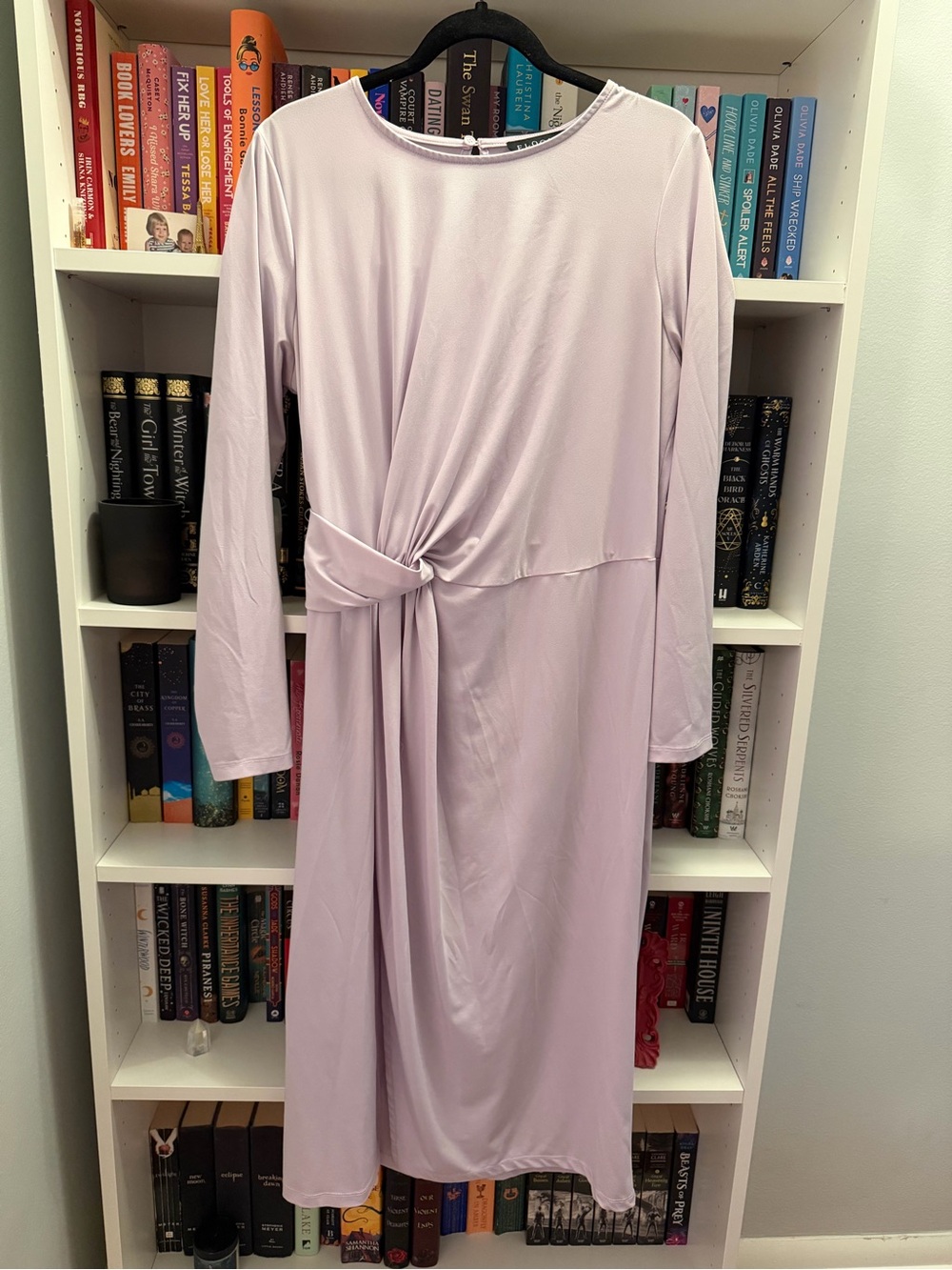 Eloquii Lavender Twist-Detail Midi Dress